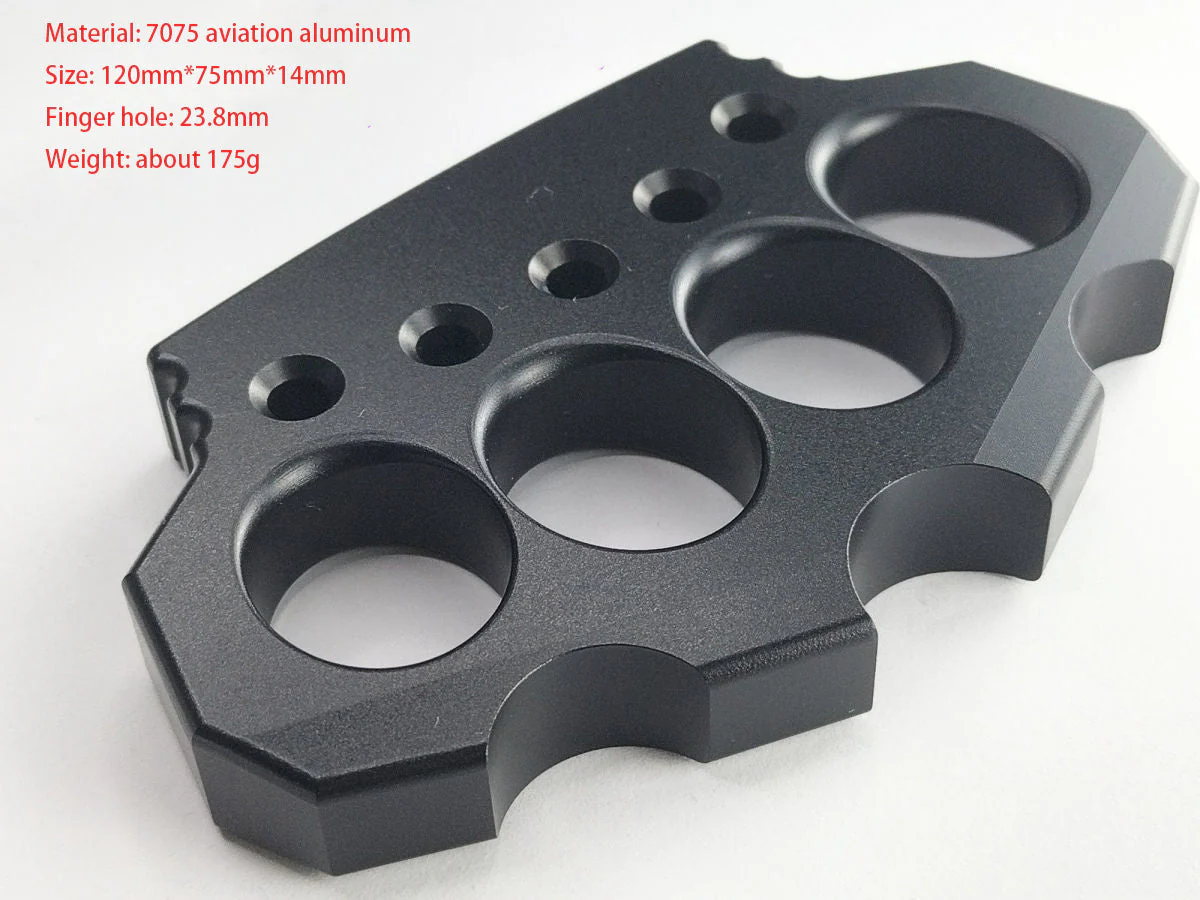 7075 Aviation Aluminum Knuckle Duster Boxing Self-defense Four-finger Button Window Breaker Outdoor Camping EDC Tool - Image 12
