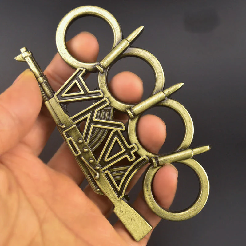 AK47-brass Knuckle Duster Boxing Self-defense Multifunctional Window Breaker Outdoor Portable EDC Tool