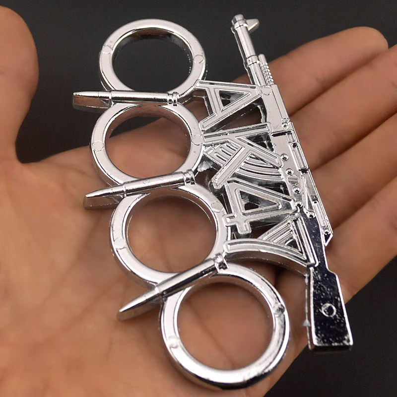 AK47-brass Knuckle Duster Boxing Self-defense Multifunctional Window Breaker Outdoor Portable EDC Tool - Image 10