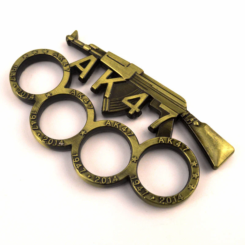 AK47-brass Knuckle Duster Boxing Self-defense Multifunctional Window Breaker Outdoor Portable EDC Tool - Image 11