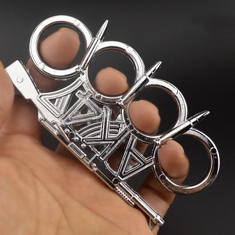 AK47-brass Knuckle Duster Boxing Self-defense Multifunctional Window Breaker Outdoor Portable EDC Tool - Image 4
