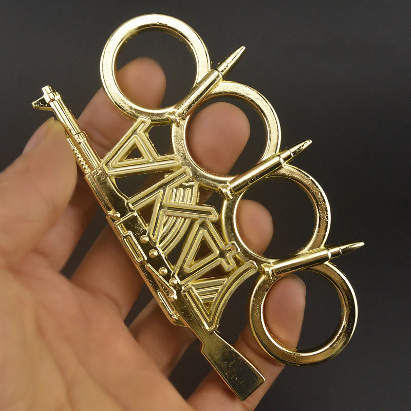 AK47-brass Knuckle Duster Boxing Self-defense Multifunctional Window Breaker Outdoor Portable EDC Tool - Image 6