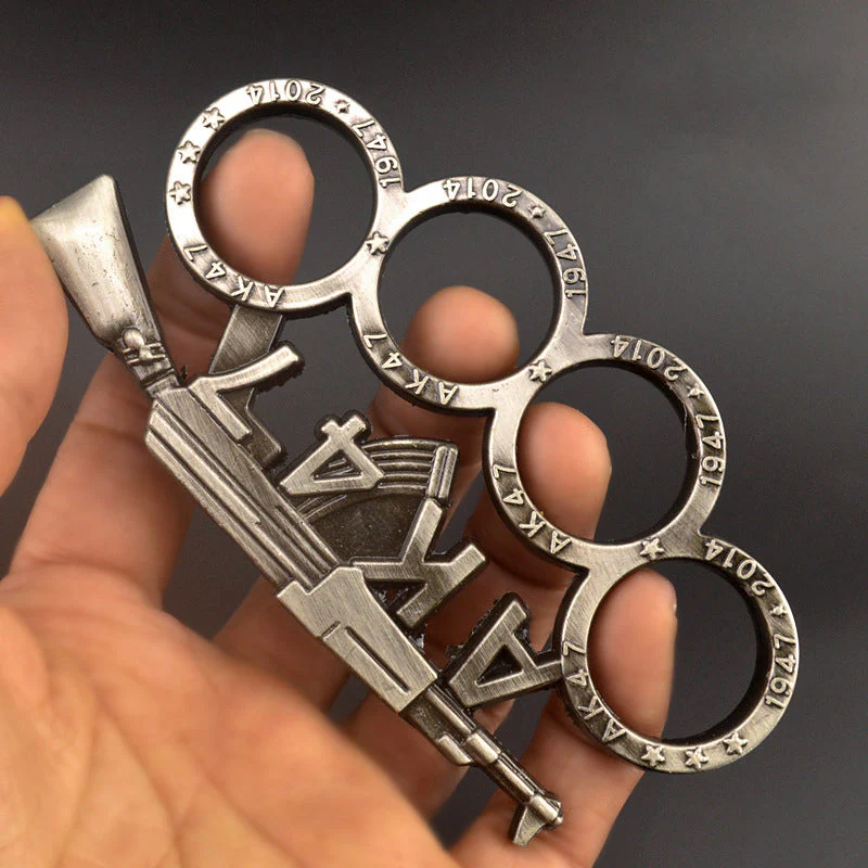 AK47-brass Knuckle Duster Boxing Self-defense Multifunctional Window Breaker Outdoor Portable EDC Tool - Image 7