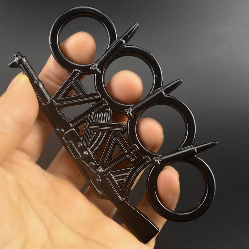 AK47-brass Knuckle Duster Boxing Self-defense Multifunctional Window Breaker Outdoor Portable EDC Tool - Image 8