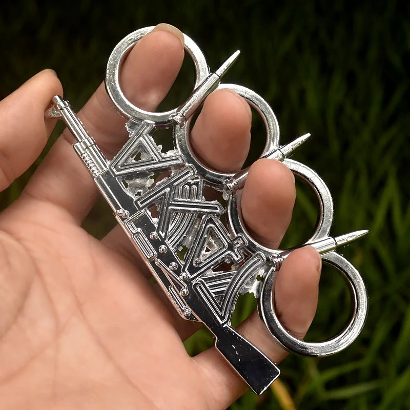 AK47-brass Knuckle Duster Boxing Self-defense Multifunctional Window Breaker Outdoor Portable EDC Tool - Image 9