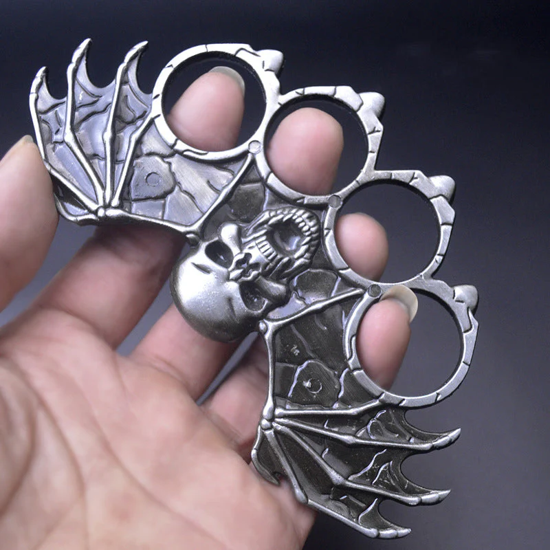 Bat Skeleton-Brass Knuckle Duster Boxing Four-finger Buckle Self-defense Window Breaker Outdoor Combat Protector EDC Tool - Image 4