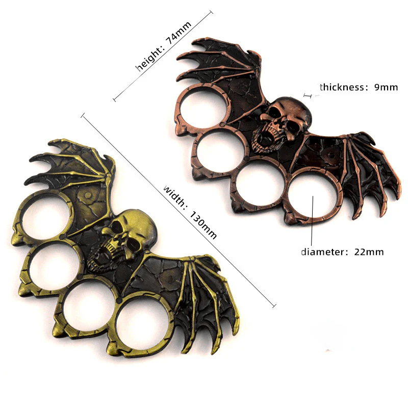Bat Skeleton-Brass Knuckle Duster Boxing Four-finger Buckle Self-defense Window Breaker Outdoor Combat Protector EDC Tool - Image 5