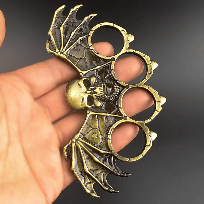 Bat Skeleton-Brass Knuckle Duster Boxing Four-finger Buckle Self-defense Window Breaker Outdoor Combat Protector EDC Tool - Image 6