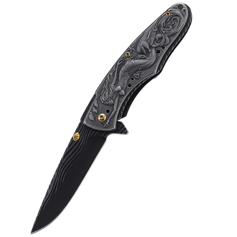 Beautiful Mermaid Folding Knife Self-defense Tactics Pocket Knives - Image 5