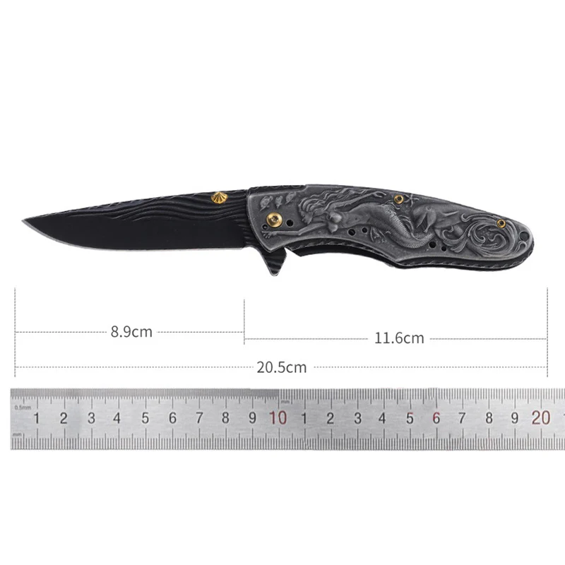 Beautiful Mermaid Folding Knife Self-defense Tactics Pocket Knives - Image 6