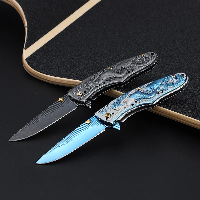 Beautiful Mermaid Folding Knife Self-defense Tactics Pocket Knives - Image 7