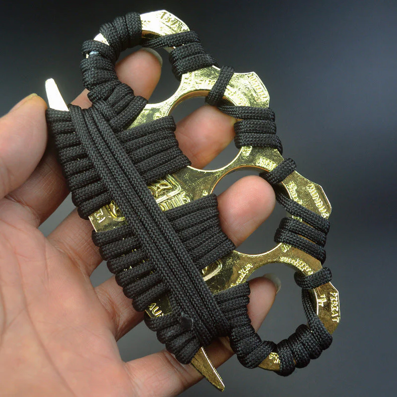 Thickened Brass Knuckle Duster Boxing Defense Window Breaker Four Finger Buckle Combat Fighting EDC Tool - Image 3