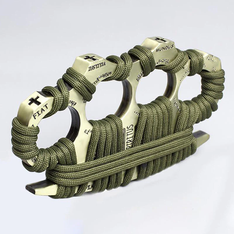 Thickened Brass Knuckle Duster Boxing Defense Window Breaker Four Finger Buckle Combat Fighting EDC Tool - Image 4