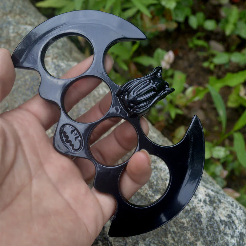 Big Bat Metal Brass Knuckle Duster Boxing Four Finger Buckle Defense Window Breaker Outdoor EDC Tool