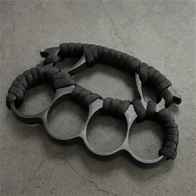 Big Finger Hole Brass Knuckle Duster Boxing Four Finger Buckle Defense Window Breaker Outdoor EDC Tool - Image 10
