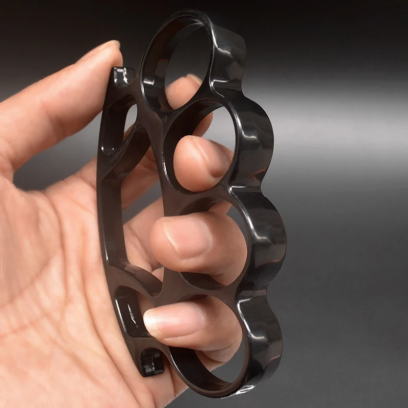 Big Finger Hole Brass Knuckle Duster Boxing Four Finger Buckle Defense Window Breaker Outdoor EDC Tool - Image 11
