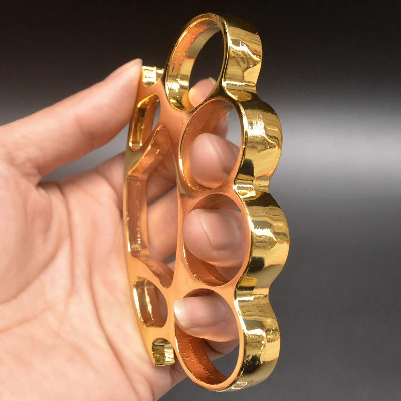 Big Finger Hole Brass Knuckle Duster Boxing Four Finger Buckle Defense Window Breaker Outdoor EDC Tool - Image 12
