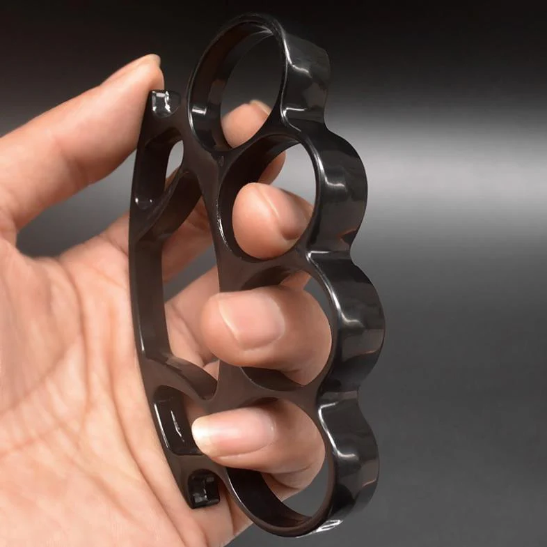 Big Finger Hole Brass Knuckle Duster Boxing Four Finger Buckle Defense Window Breaker Outdoor EDC Tool - Image 6