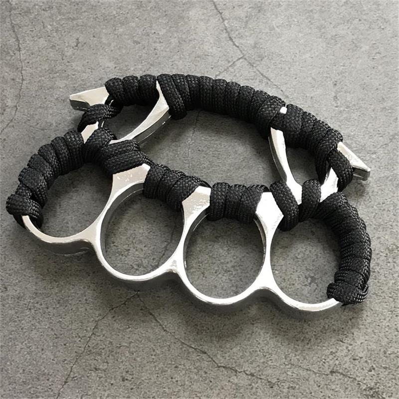 Big Finger Hole Brass Knuckle Duster Boxing Four Finger Buckle Defense Window Breaker Outdoor EDC Tool - Image 7