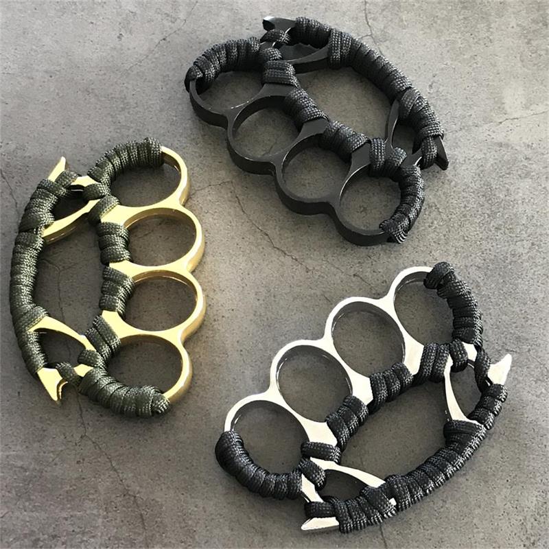 Big Finger Hole Brass Knuckle Duster Boxing Four Finger Buckle Defense Window Breaker Outdoor EDC Tool - Image 8