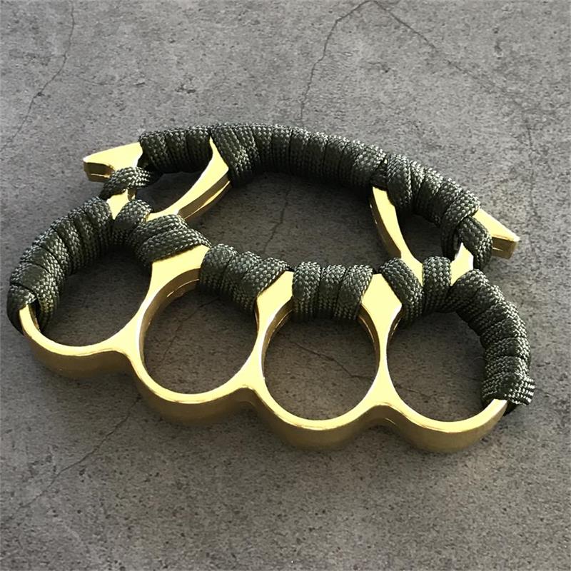 Big Finger Hole Brass Knuckle Duster Boxing Four Finger Buckle Defense Window Breaker Outdoor EDC Tool - Image 9