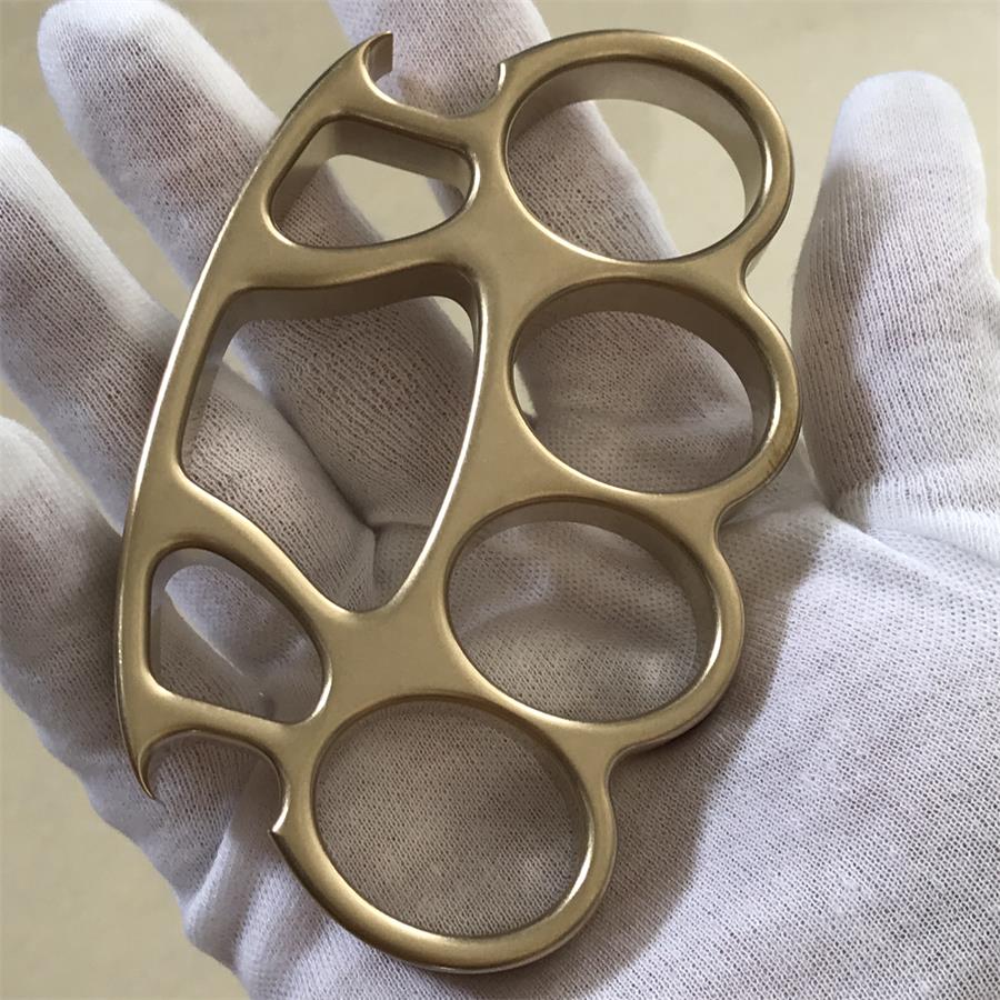 Big Finger Hole Brass Knuckle Duster Stonewashed Bottle Opener EDC Tool - Image 4