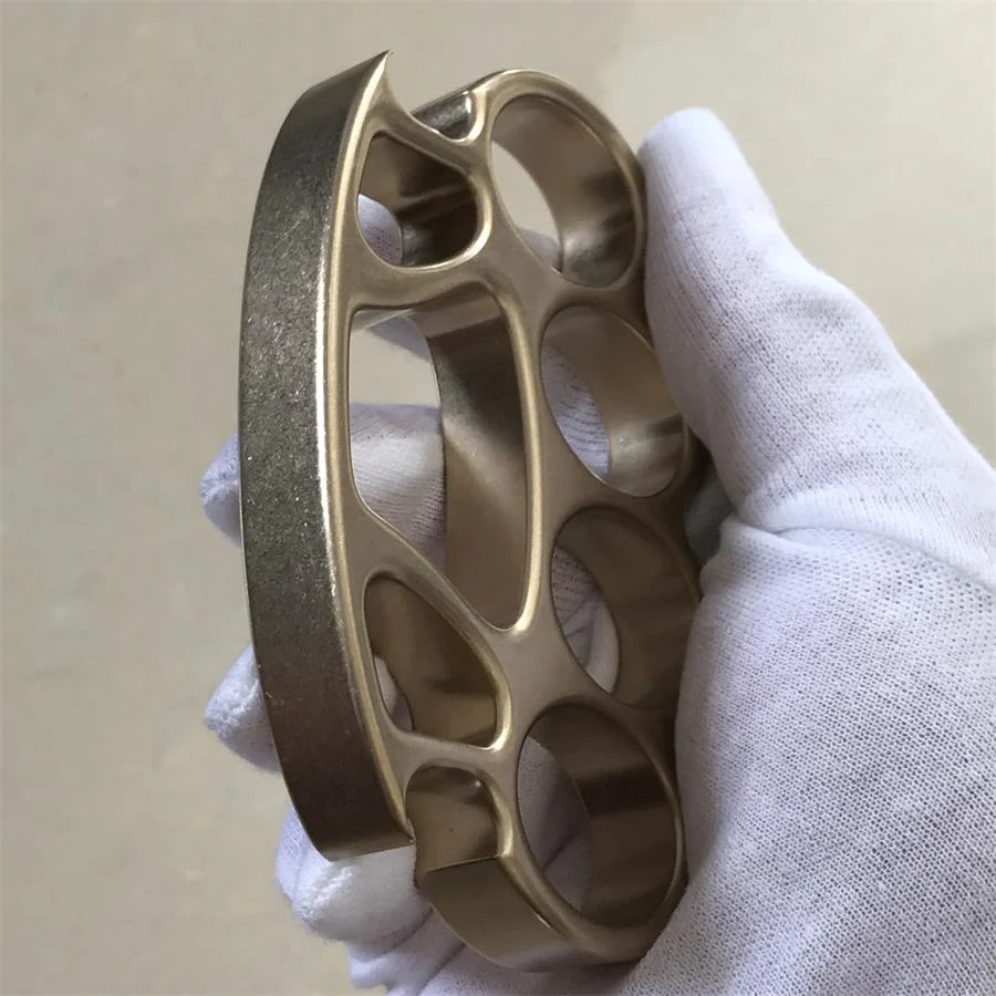 Big Finger Hole Brass Knuckle Duster Stonewashed Bottle Opener EDC Tool - Image 6
