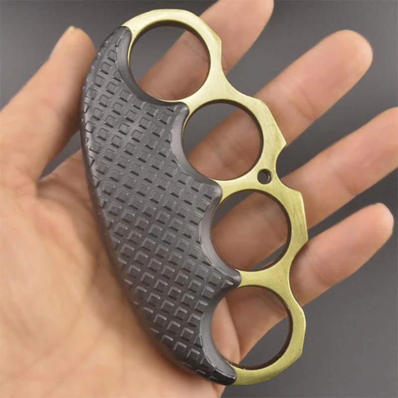 Clip Brass Knuckle Duster Boxing Defense Window Breaker Four Finger Buckle Combat Fighting EDC Tool - Image 3