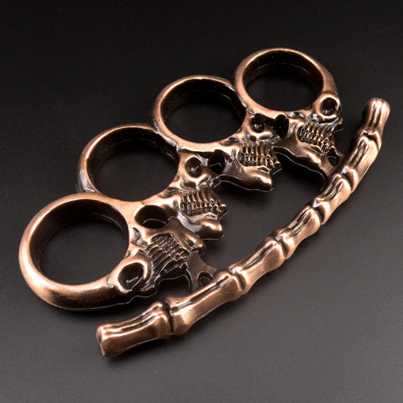 Bones Skull - Knuckle Duster Boxing Four Finger Buckle Defense Window Breaker Outdoor EDC Tool
