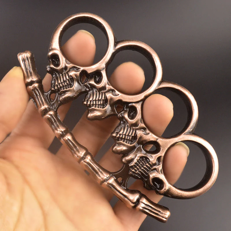 Bones Skull - Knuckle Duster Boxing Four Finger Buckle Defense Window Breaker Outdoor EDC Tool - Image 2