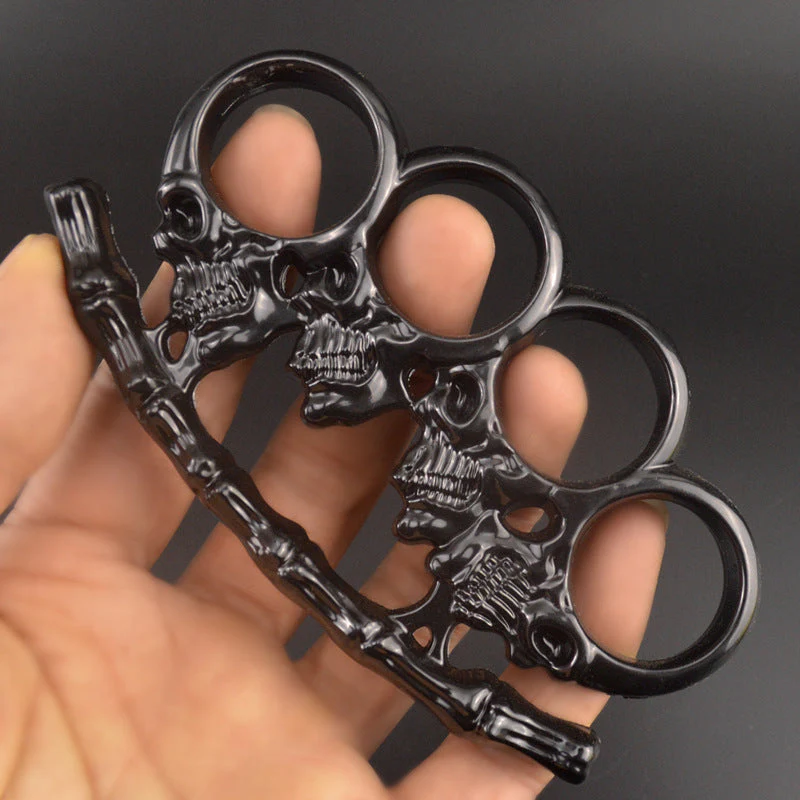 Bones Skull - Knuckle Duster Boxing Four Finger Buckle Defense Window Breaker Outdoor EDC Tool - Image 3
