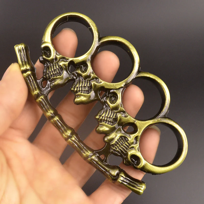 Bones Skull - Knuckle Duster Boxing Four Finger Buckle Defense Window Breaker Outdoor EDC Tool - Image 4