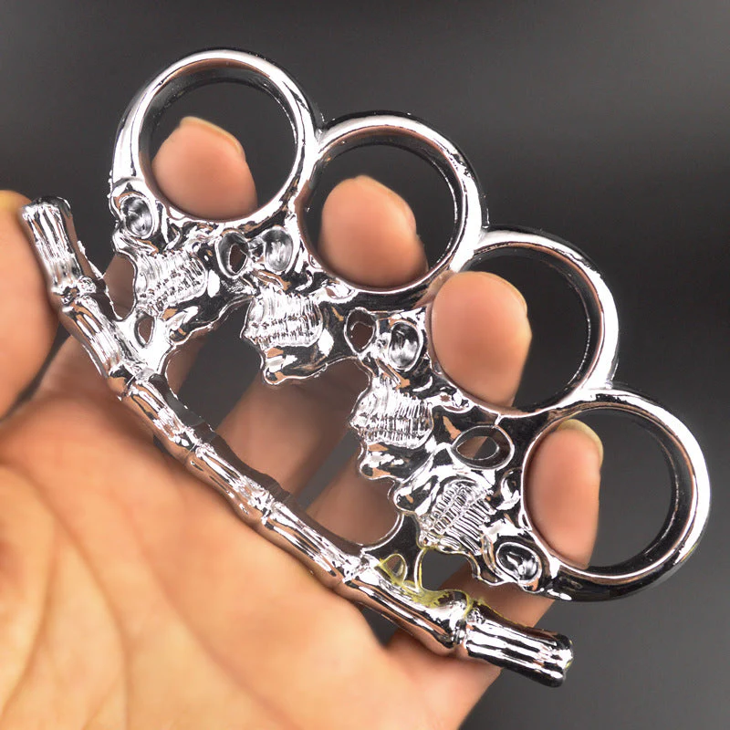 Bones Skull - Knuckle Duster Boxing Four Finger Buckle Defense Window Breaker Outdoor EDC Tool - Image 5