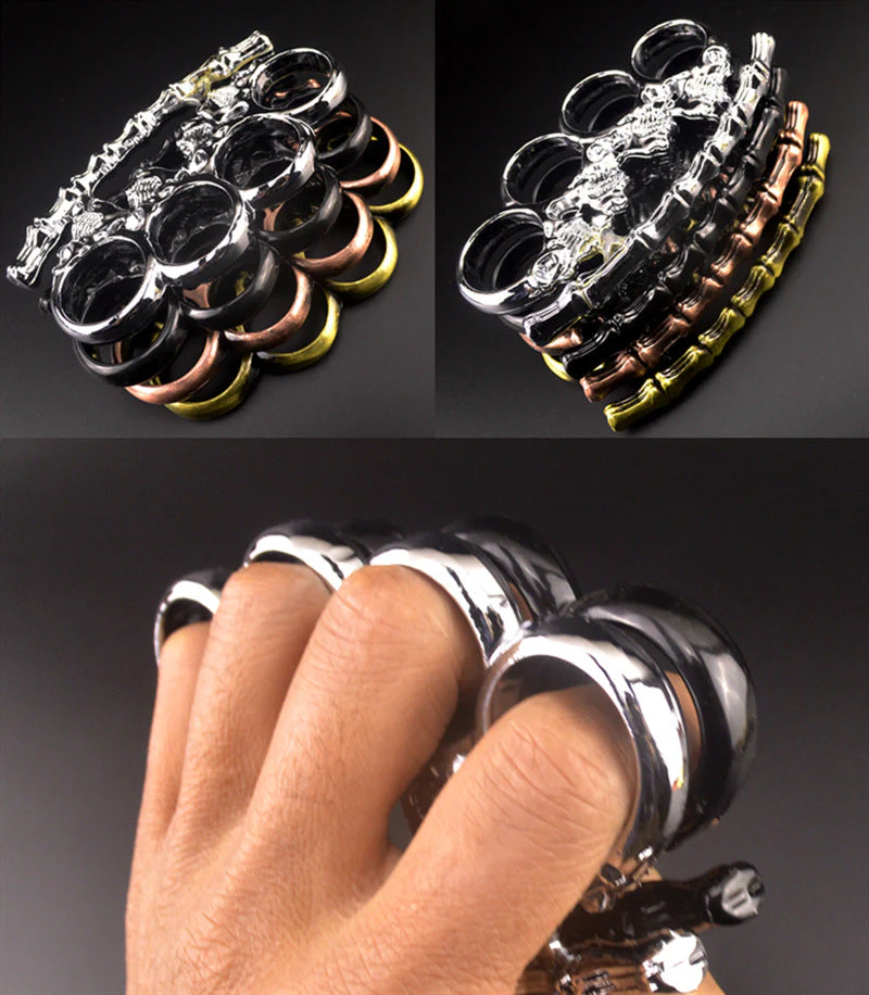 Bones Skull - Knuckle Duster Boxing Four Finger Buckle Defense Window Breaker Outdoor EDC Tool - Image 6