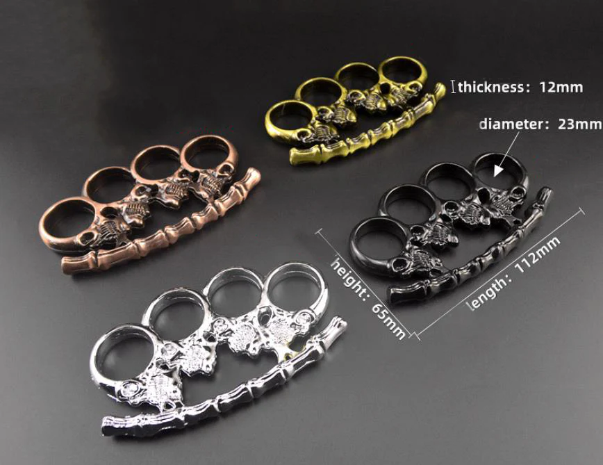 Bones Skull - Knuckle Duster Boxing Four Finger Buckle Defense Window Breaker Outdoor EDC Tool - Image 7