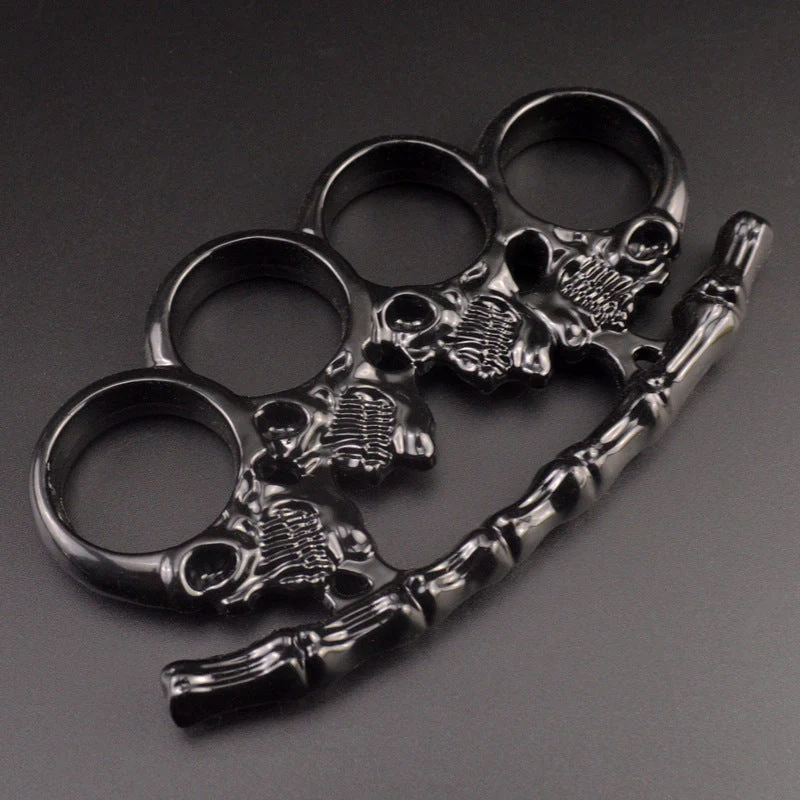 Bones Skull - Knuckle Duster Boxing Four Finger Buckle Defense Window Breaker Outdoor EDC Tool - Image 9
