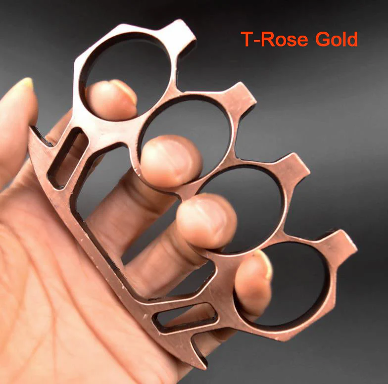 Brass Knuckle Duster Boxing Four Finger Buckle Defense Window Breaker Outdoor Training Combat Protective Gear EDC Tool - Image 10