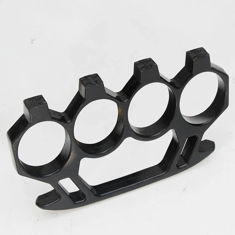 Brass Knuckle Duster Boxing Four Finger Buckle Defense Window Breaker Outdoor Training Combat Protective Gear EDC Tool - Image 3