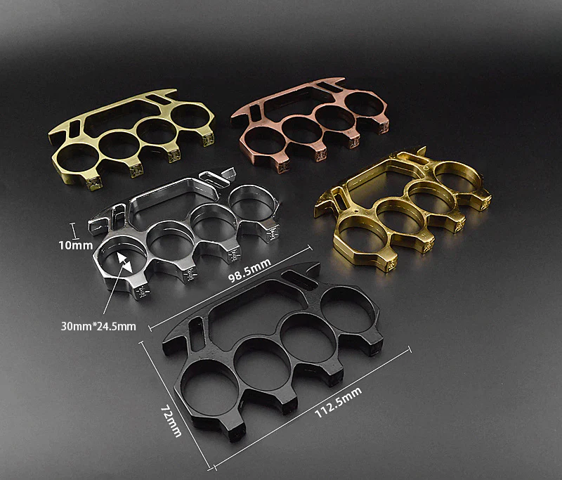 Brass Knuckle Duster Boxing Four Finger Buckle Defense Window Breaker Outdoor Training Combat Protective Gear EDC Tool - Image 5