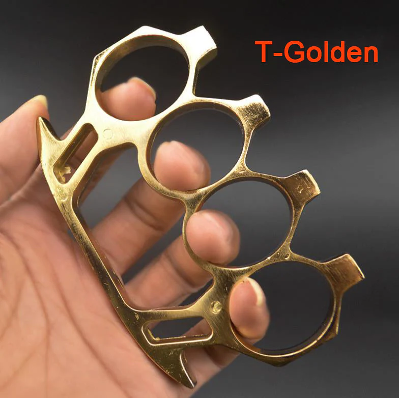 Brass Knuckle Duster Boxing Four Finger Buckle Defense Window Breaker Outdoor Training Combat Protective Gear EDC Tool - Image 6