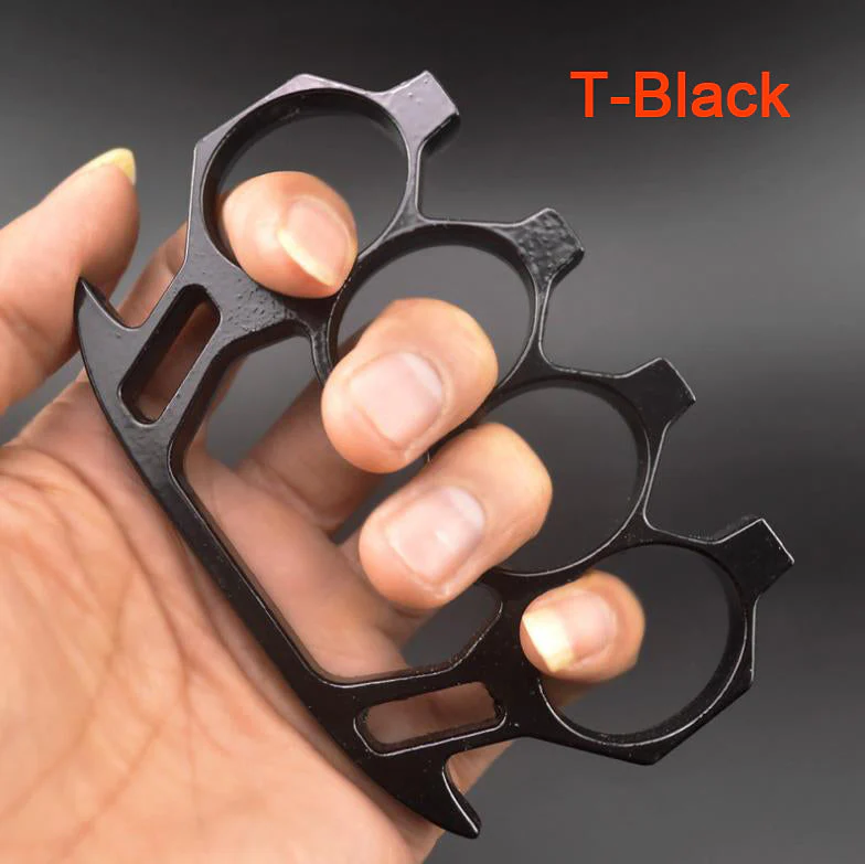 Brass Knuckle Duster Boxing Four Finger Buckle Defense Window Breaker Outdoor Training Combat Protective Gear EDC Tool - Image 8