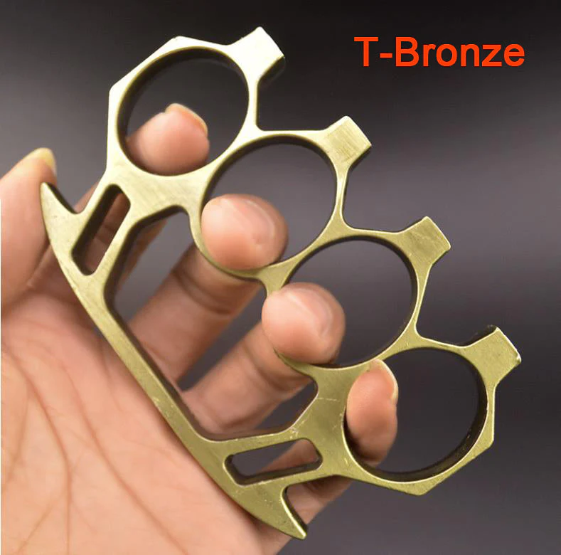 Brass Knuckle Duster Boxing Four Finger Buckle Defense Window Breaker Outdoor Training Combat Protective Gear EDC Tool - Image 9
