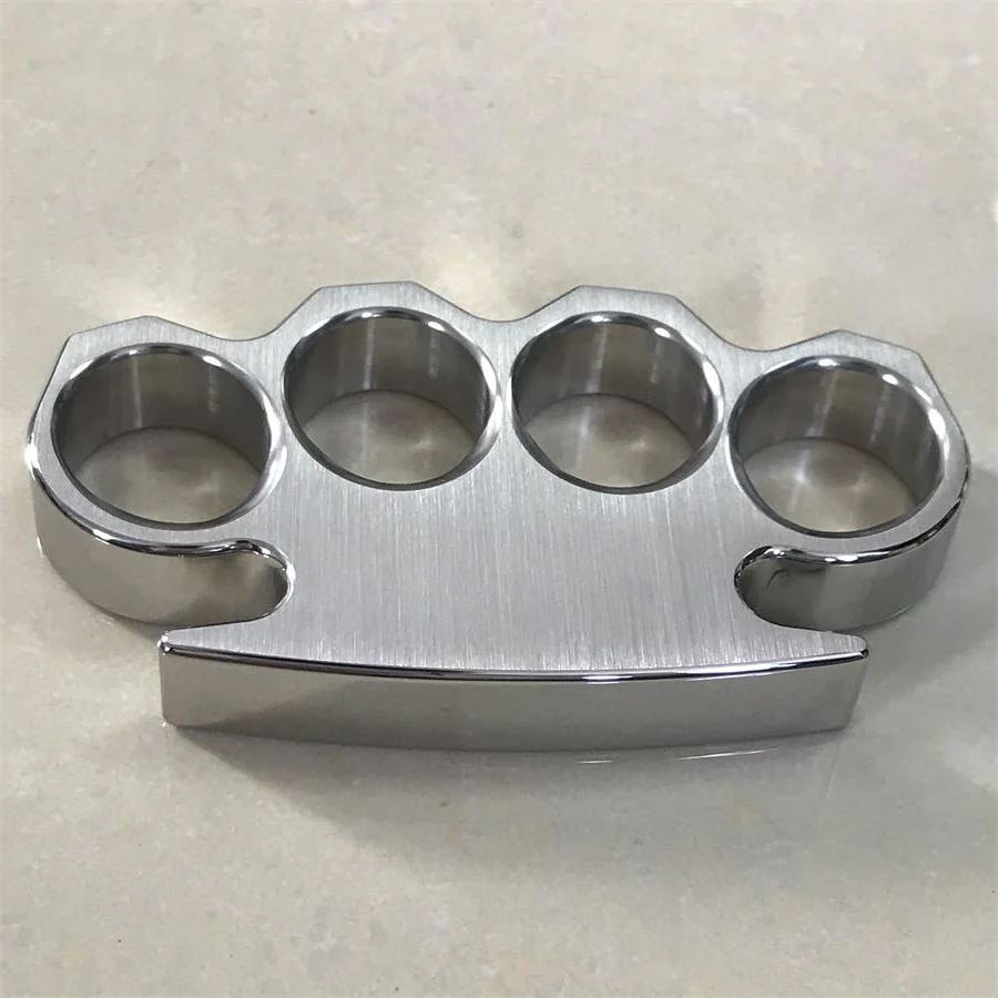 Brushed and Mirror Polished Solid Steel Knuckle Duster - Image 10