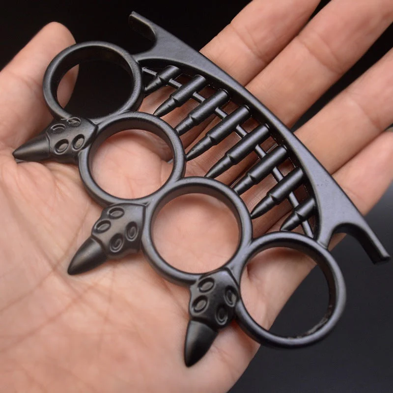 Bullet Style Knuckle Duster Boxing Four Finger Buckle Self Defense Window Breaker Outdoor Portable EDC Tool