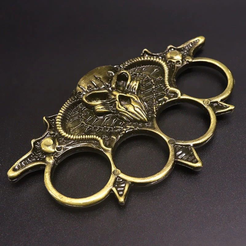 Bullwinkle-Brass Knuckle Duster Boxing Four Finger Buckle Defense Window Breaker Outdoor EDC Tool