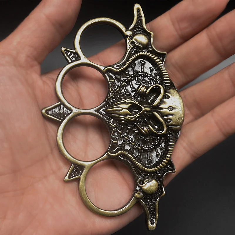 Bullwinkle-Brass Knuckle Duster Boxing Four Finger Buckle Defense Window Breaker Outdoor EDC Tool - Image 2