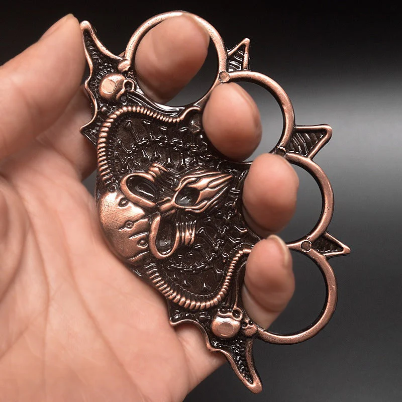 Bullwinkle-Brass Knuckle Duster Boxing Four Finger Buckle Defense Window Breaker Outdoor EDC Tool - Image 3