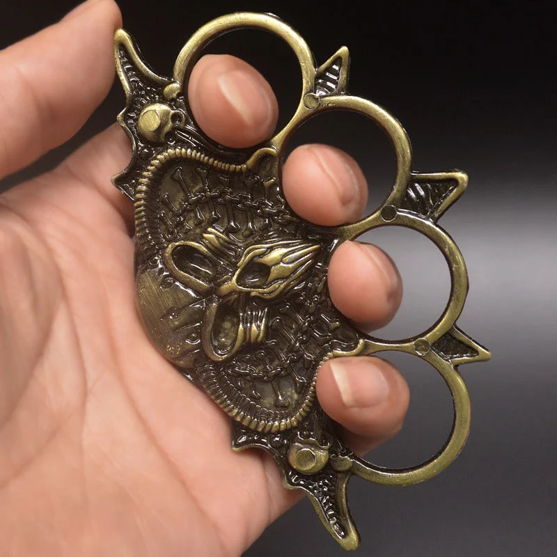 Bullwinkle-Brass Knuckle Duster Boxing Four Finger Buckle Defense Window Breaker Outdoor EDC Tool - Image 4