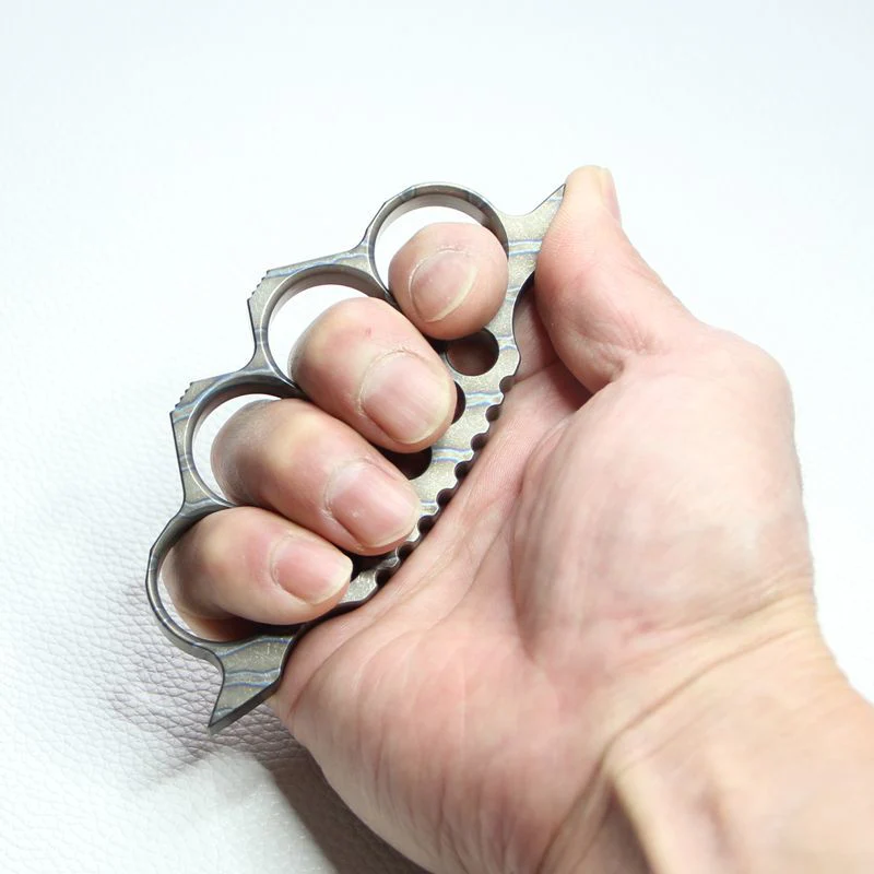 Burning Titanium Knuckle Duster Broken Window Boxing Self Defense EDC Tool - Image 4