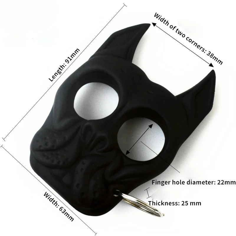 Canine- Knuckle Duster Boxing Two Finger Buckle Defense Window Breaker Outdoor EDC Tool Backpack Decoration - Image 3
